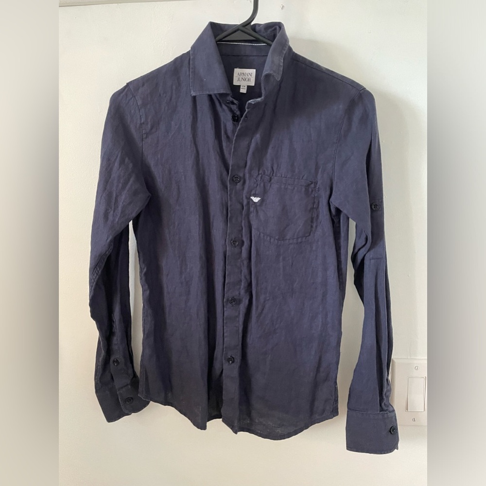 Armani Junior linen button down shirt.
